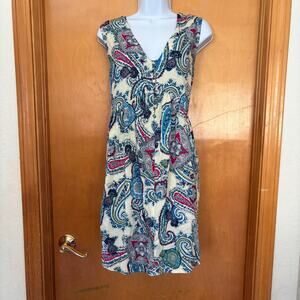 Umgee XL Boho Paisley Dress - Vibrant Blue & Pink - V-Neck Sleeveless Summer Dre